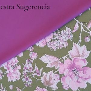 Viella Estampada Flores sobre Verde