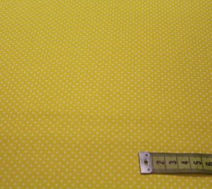 tela Patchwork Amarillo con Topo Blanco