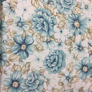 Viella Estampada Floral Azul y Tierra