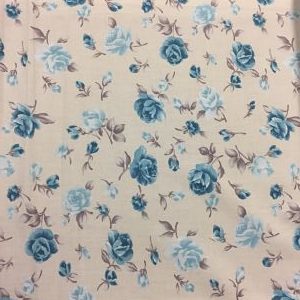 Viella Estampada Floral Rosas Azul en Beige