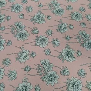 Viella Estampada de Flores Azules sobre Crudo