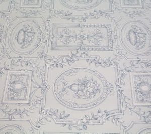 Viella Estampada Jarrones sobre Azul