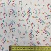 Tela notas musicales de algodón