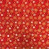 Tela algodón estampado Navidad estrellas doradas sobre rojo