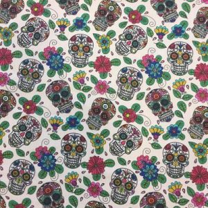 Tela algodón calaveras mexicanas