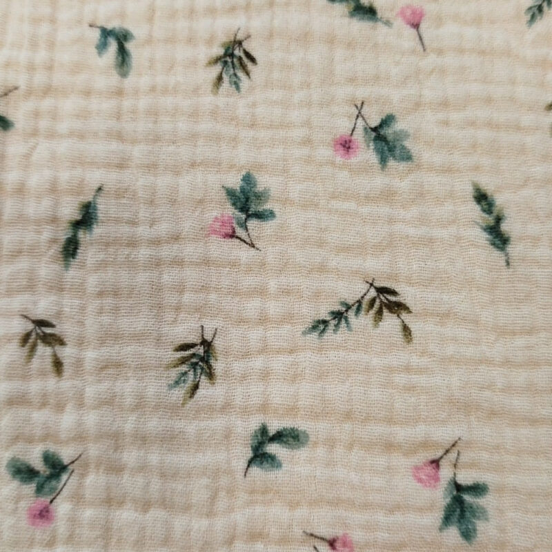 muselina algodón bebe estampado floral