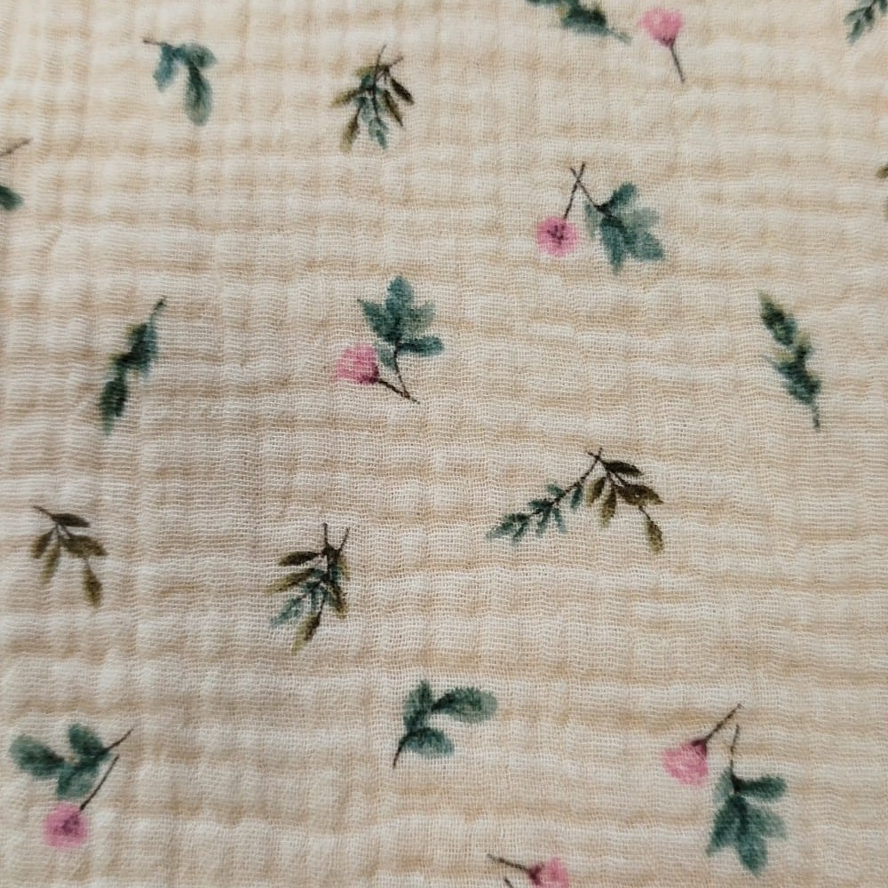 muselina algodón bebe estampado floral