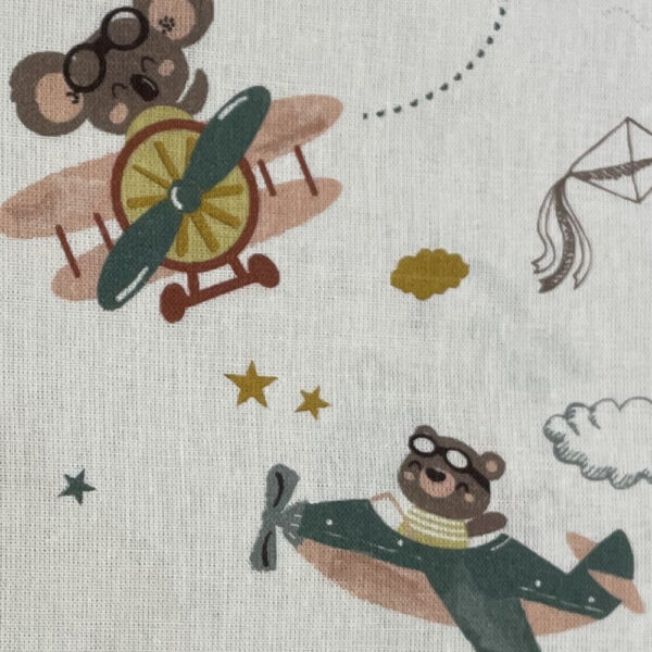 Tela algodón animales-aviones Koala